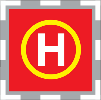 Temporary helipad sign